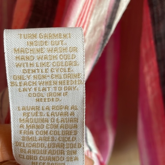 HOPE and HARLOW Blouse Pink White Stripe Button Front Sz: L - Picture 10 of 13